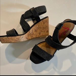 Black Wedge Sandal